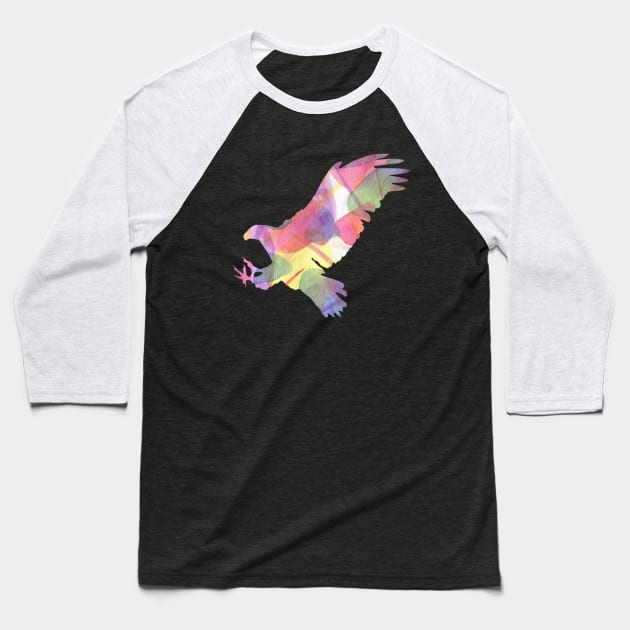 Watercolor Eagle Raven Crow Bird Wildlife Nature Lovers Animal Gift Baseball T-Shirt by twizzler3b